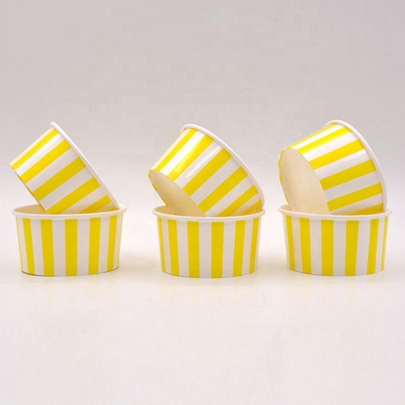 New Design Disposable Custom Logo 16 oz Ice Cream Paper Cup With Lid