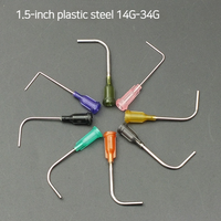 JAPI Aiguille à injection pré-courbée à 90 degrés, 1,5 pouce, 14-27G, avec embout Luer Lock, en acier, à pointe émoussée, pour colle et distribution, pour injection et découpe