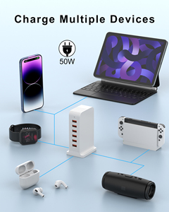 Chargeur de bureau universel 6 ports USB QC3.0 50W Charge rapide Matériel ABS - Product Image 6