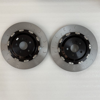 Jekit 380X32mm Paire de disques avant flottants en fer D60 Cloche centrale anodisée noire pour Audi TTRS 8S
