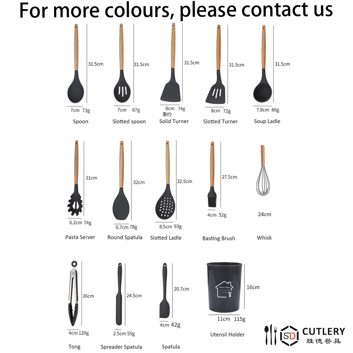 Hot Sale Food Grade Kitchenware Silicone Cooking Tools Kitchen Spatula Utensils Sets with Wooden Handle · image 2