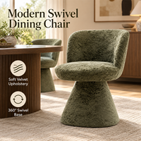 Chaise de bar pivotante de luxe, siège rembourré en velours, base sculpturale pour restaurant, café, salon, vente en gros