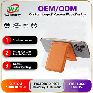 Portafoglio Magnetico in Pelle PU con Logo Personalizzato, Porta Carte e <span class=keywords><strong>Clip</strong></span> per Banconote, Portafoglio Sottile MagSafe per iPhone - Product Image 1