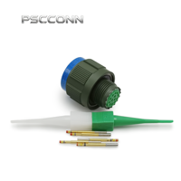 Connecteur industriel circulaire PSCCONN série D38999 à 22 broches, finition olive drab cadmium, blindage EMI, prise à verrouillage rapide