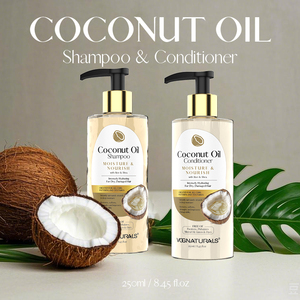 <span class=keywords><strong>Shampooing</strong></span> et après-shampoing à l'huile de coco pour cheveux secs et abîmés, soin capillaire nourrissant en profondeur, hydratant intense, marque privée - Product Image 2