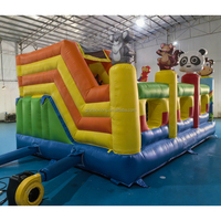 Château gonflable parc extérieur Safari aventure thème Combo Animal château gonflable avec toboggan pour enfants maison de rebond gonflable