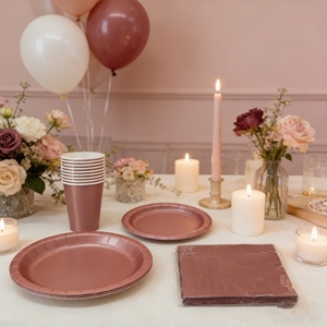 Vaisselle jetable de couleur unie DAMAI, fournitures de fête dorées, décoration de table solide jetable pour anniversaire, serviette en papier, gobelet - Product Image 1