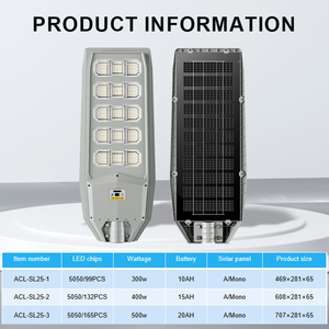 High Power IP66 Outdoor Waterproof 300W 400W 500W Integrated All in One Solar Street <b>Lights</b> <b>with</b> <b>Sensor</b> and Remote - Product Image 4