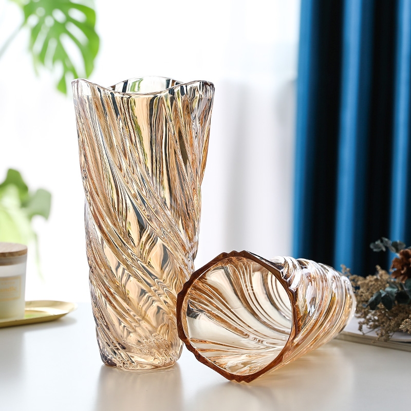 Factory Produced Wholesale Home Decor Luxury Glass Flower Vase
