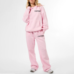 Conjunto Deportivo de 2 Piezas para Hombre, Talla Grande, Invierno 2026, Logotipo Personalizado, Estilo Casual, Sudadera y Pantalones Deportivos de Algodón Azul - Product Image 1