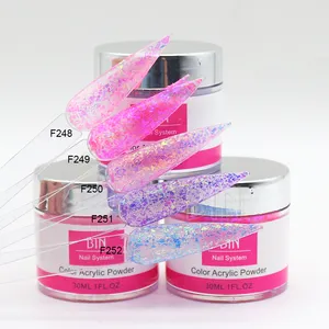 BIN Manufacturer Glitter 2 In 1 Dipping Powder Multi color Acrylic Powder