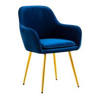 Fauteuil moderne rembourré à pieds métalliques réglables et tuftés Fauteuil de maquillage en velours pour restaurant, cuisine, salle à manger Chaise d'appoint avec accoudoir
