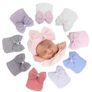 Nuevo diseño de sombreros suaves para bebés pequeños con accesorios de lazo, accesorios de fotografía, <span class=keywords><strong>gorro</strong></span> para niños recién nacidos para niñas y niños - Product Image 1