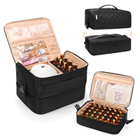 Relavel peut contenir une lampe à ongles et plus de 45 bouteilles, 3 modes d'utilisation Sac de rangement détachable pour les ongles Étui de voyage pour les ongles