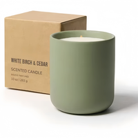 Bougie de Noël de luxe longue durée en coton mélangé de soja 10 oz, design personnalisé, dans un pot en céramique, parfumée