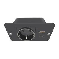 KINMINJU Soket Ekstensi Terintegrasi Ukuran Kecil dengan Port USB-A USB-C 5m Stopkontak Meja Konferensi/Kopi 16A 230V IP20