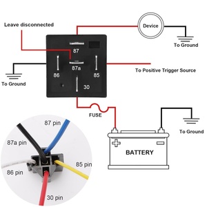 40A 12V 24V DC 4pin 5pin spdt lồng vào nhau <span class=keywords><strong>Relay</strong></span> ổ cắm khai thác cơ sở với dây - Product Image 5