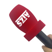 Microphones de diffusion TV sur écran personnalisés en usine, couvre-microphones en éponge, pare-brise en mousse avec base triangulaire