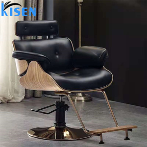 Fauteuil de coiffure et table de soin esthétique Kisen Luxury Beauty Black, avec pompe hydraulique, couleur grise, pour mobilier de salon. - Product Image 6