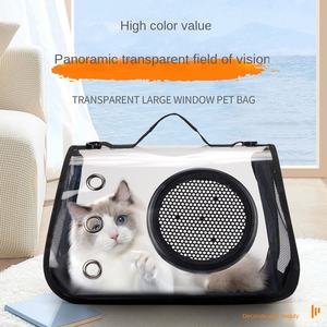 Transparent Plastic Cat Backpack Zipper Breathable Space Capsule Design Polyester for Small Dogs Household Use Carrying - Product Image 4