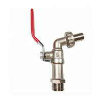 Robinet d'arrêt à boule en laiton moderne de 1/2 pouce, robinet d'angle long en fer pour cuisine, extérieur, jardin, lavabo, machine à laver