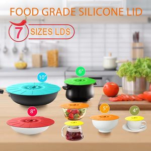 Couvre-plats en silicone pour micro-ondes, 5 tailles, réutilisables, résistants à la chaleur, avec ventouse, adaptés aux tasses, bols, assiettes, casseroles et poêles - Product Image 6