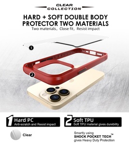 Custodia trasparente per telefono in TPU antiurto per <span class=keywords><strong>iPhone</strong></span> 16 15 14 Pro Max 13 12 <span class=keywords><strong>11</strong></span> <span class=keywords><strong>Cover</strong></span> rigida - Product Image 4