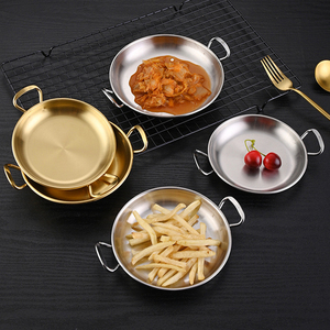 <span class=keywords><strong>Plateau</strong></span> <span class=keywords><strong>de</strong></span> service en acier inoxydable 304 à double poignée pour snacks, poulet frit, desserts et fruits, idéal pour restaurants et usage domestique - Product Image 6