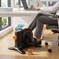 Mini vélo d'exercice sous le bureau avec écran LCD, résistance réglable, portable, pour les bras et les jambes