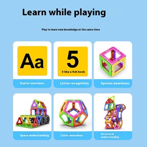 Juguetes educativos de bloques de construcción 3D para niños, piezas sueltas ensambladas magnéticas de plástico, juegos al por mayor, conveniente directo - Product Image 3