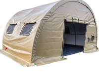 Tente de terrain dôme militaire de grande taille 4x6M avec structure en acier et bâche en PVC, couleur kaki, avec doublure intérieure isolante