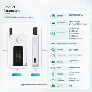 Testeur d'alcoolémie numérique GaoX K1 avec pile à combustible, haute précision, embout buccal amovible, temps de réponse inférieur à 1 seconde - Product Image 4