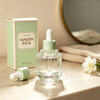 Nouveaux produits, flacon compte-gouttes en verre de forme unique de 30 ml, 50 ml, 100 ml, flacon de sérum, emballage cosmétique pour huile, soin de la peau, avec emballage en boîte