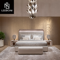 Fabrikpreis Maßanfertigung Hochwertiges Italienisches Design Luxus-Schlafzimmermöbel Großes Kopfteil Schlafzimmerbett