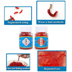 Conjunto de Iscas Macias Palmer 25pcs 100pcs 200pcs Iscas de Silicone Iscas de Pesca Biónicas Vermelhas para Pesca de Crucian - Product Image 3