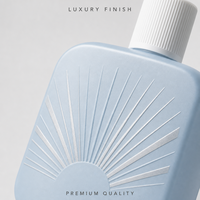 Flacon de parfum vide en gros, 30 ml, carré, en verre bleu dépoli avec capuchon blanc, rechargeable, flacons atomiseurs personnalisables avec logo