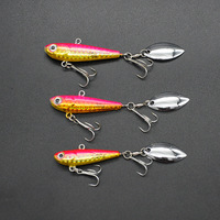 Leurres artificiels durs en métal de 20g, 30g, 40g avec paillettes rotatives et émerillon à roulement pour la pêche au saumon, au poisson-serpent en lac