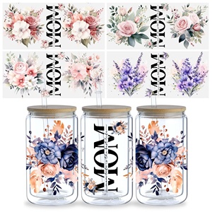 Hermosas Pegatinas de Transferencia UV <span class=keywords><strong>para</strong></span> Vasos de Vidrio, Lavables, <span class=keywords><strong>para</strong></span> Manualidades, <span class=keywords><strong>Muebles</strong></span>, Personalizables, de 16 oz - Product Image 1