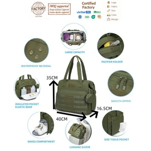 Sac à dos tactique convertible pour <span class=keywords><strong>maternité</strong></span>, sac à langer durable avec pochette pour bagages et poches isothermes, logo/couleur personnalisés, vente en gros - Product Image 4