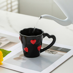 Best Selling Red Heart Ceramic Coffee Mug for Couple - Product Image 2