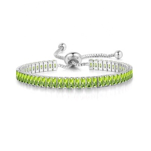 Pulsera de una <span class=keywords><strong>fila</strong></span> con diamantes de cristal y Circonia cúbica para <span class=keywords><strong>mujer</strong></span>, brazalete con Zirconia cúbica, Zirconia, circonita, zirconita, forma cuadrada, colorida, a la moda - Product Image 6