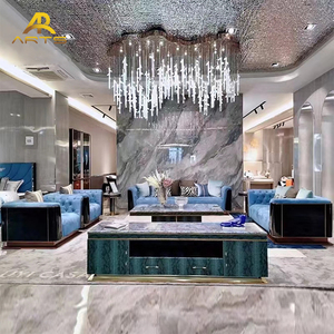 Nhà Máy Trực Tiếp Thiết Kế Sang Trọng Hiện Đại Sợi Nhỏ Sofa Da Bọc Ghế Cho Khách Sạn Biệt Thự Căn Hộ Phòng Khách Sofa - Product Image 3