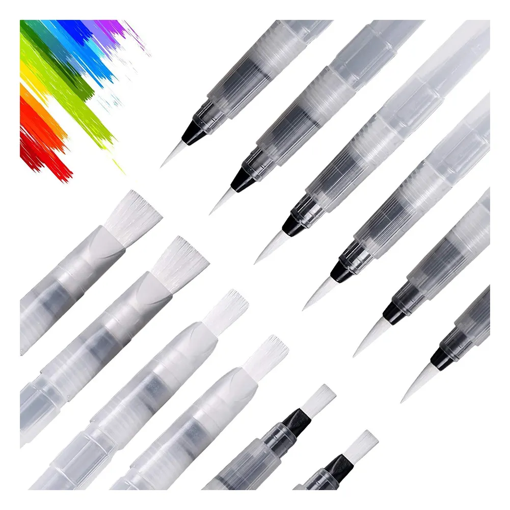 ठीक मध्यम टिप पानी के रंग का तेल एक्रिलिक पेंट मार्कर पेन खाली खाली ट्यूब स्याही फाउंटेन कलाकारों के लिए फिर से भरना कलम चित्रकारी ड्राइंग