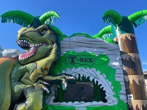 WINWAYTOYS Dinosaure 4-en-1 T-<span class=keywords><strong>Rex</strong></span> <span class=keywords><strong>Grand</strong></span> Combo Gonflable Sec Château Gonflable avec Toboggan 8x4m <span class=keywords><strong>Capacité</strong></span> 500kg - Product Image 4