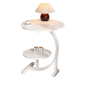 Mesa de Centro Moderna Personalizable de Doble Capa, Mesa Auxiliar Económica para Sala de Estar o Dormitorio - Product Image 1