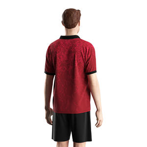 Fußball trikot mit Feuchtigkeit kontrolle Mit Polo-Kragen mit einem Knopf, schnell trocknendem Gewebe und benutzer definierten Trim-Optionen für das Stadion spiel - Product Image 4