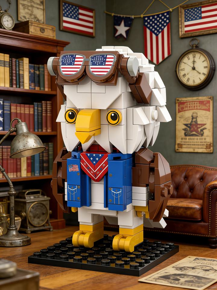 Bald Eagle ABS Construction Brick Model Patriotic Building Blocks Set ...