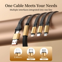 Câble de charge rétractable personnalisé avec logo, 3 en 1, charge rapide 120W, 1,2 m, multi-ports, type C, USB, chargeur universel pour téléphone