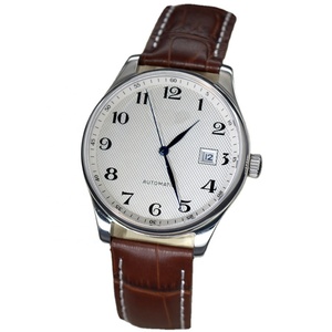 Montre à quartz pour homme de haute qualité avec bracelet en cuir, fond transparent, fonction étanche - Product Image 1