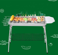 Barbecue grill d'extérieur, w, en acier inoxydable, avec charbon de bois